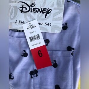 NWT Girl's Disney 2 piece pajama short set purple color